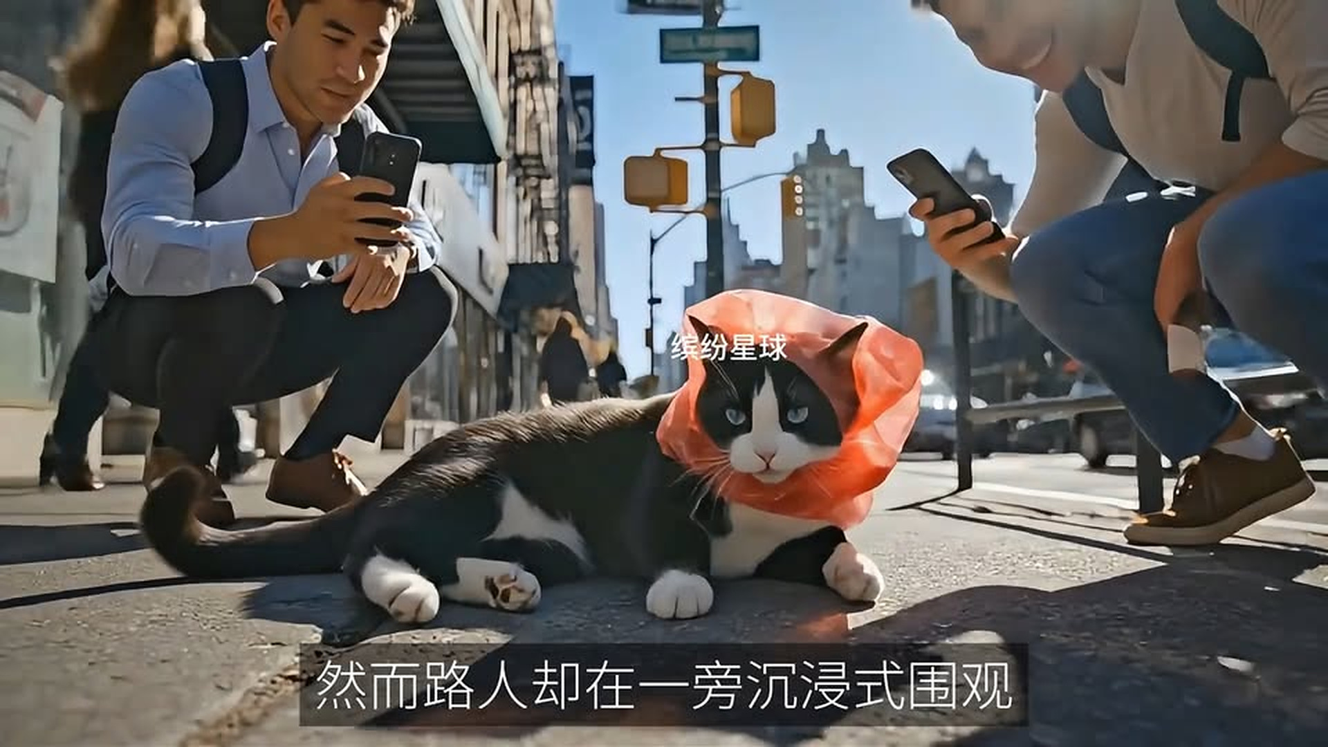 Full Video : N1706035_Mother cat's head wrapped in plastic bag—will she see her kitten.mp4 | Comedy Film Station