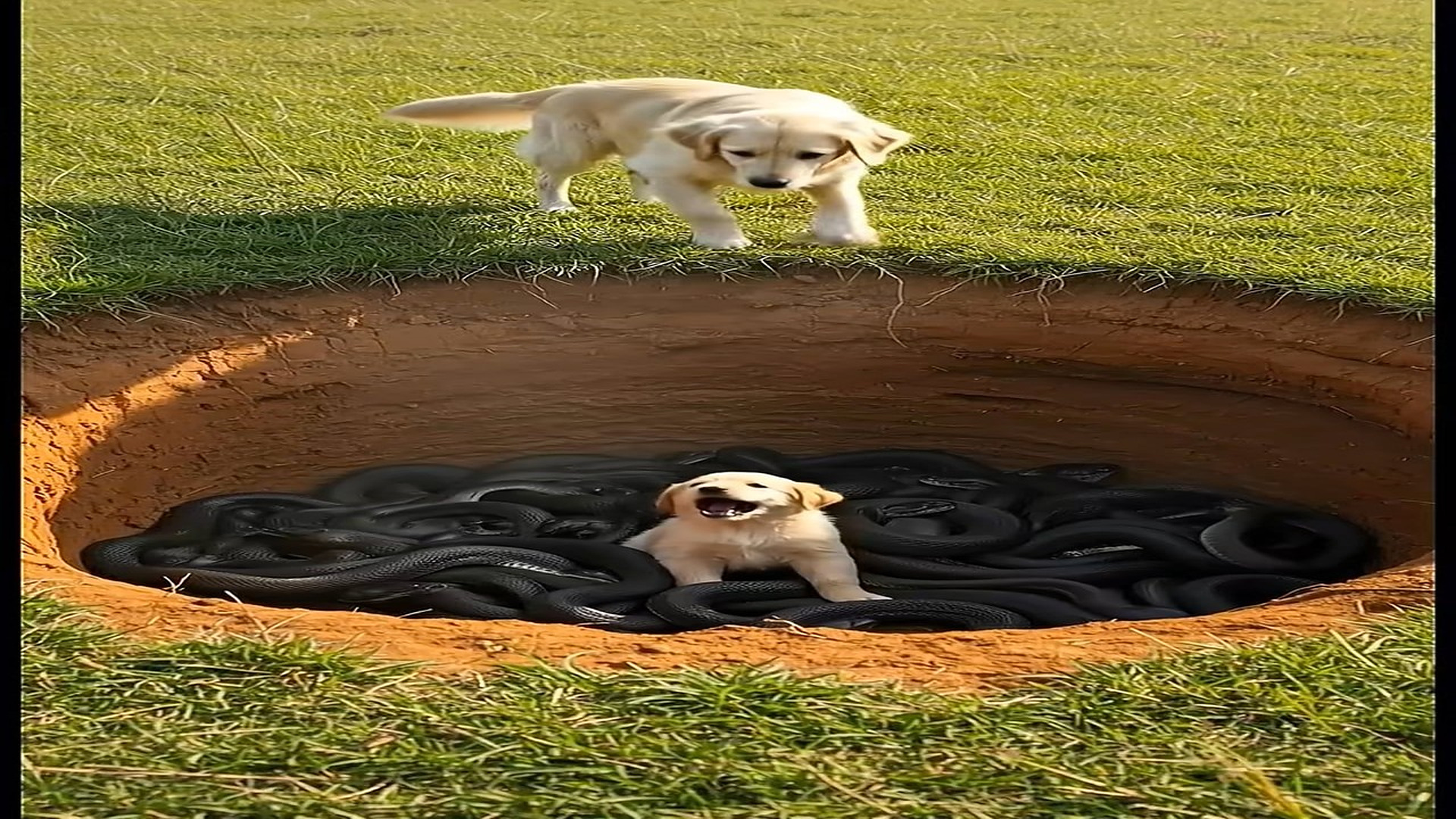 Full Video : N1707138_Golden Retriever Saves Her Puppy with Help of Friends #animals #goldenretriever #aianimals #animalsr