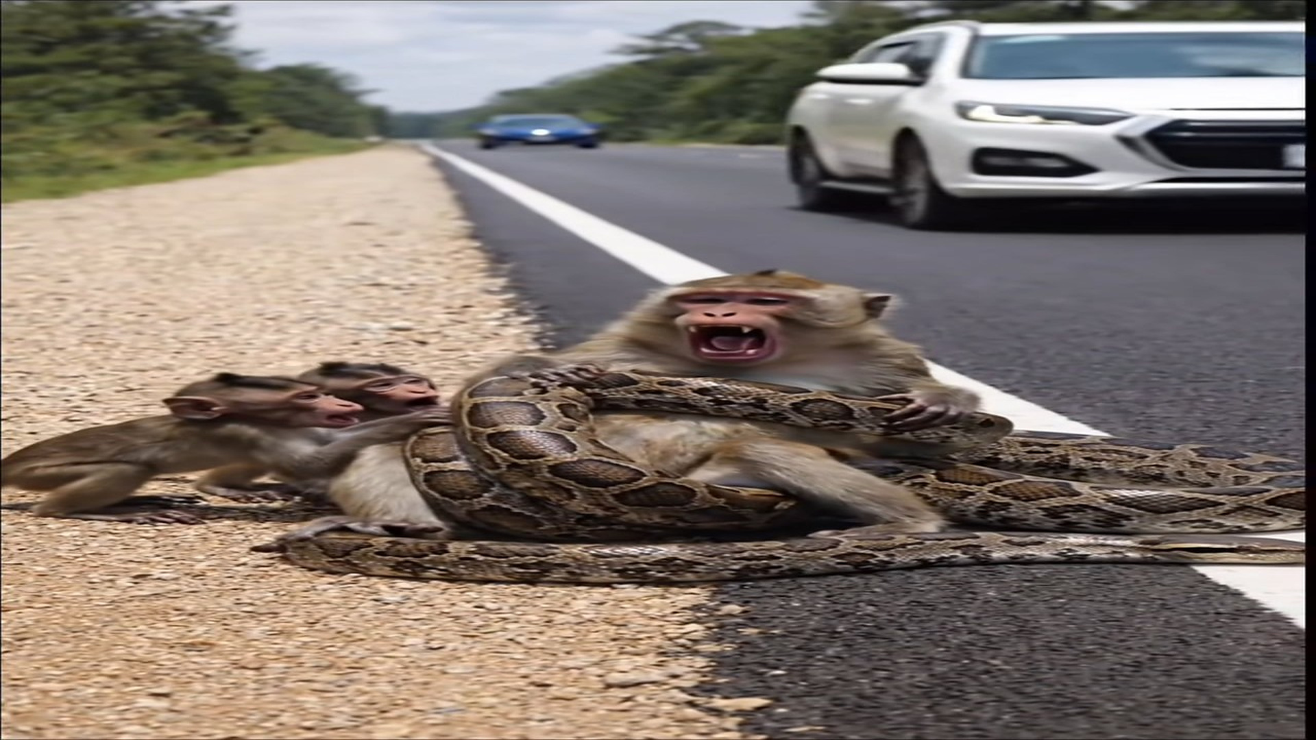 Full Video : N1707130_kind hearted man rescues poor mother monkey on the road side #foryou #foryoupage❤️❤️ #trending #vira