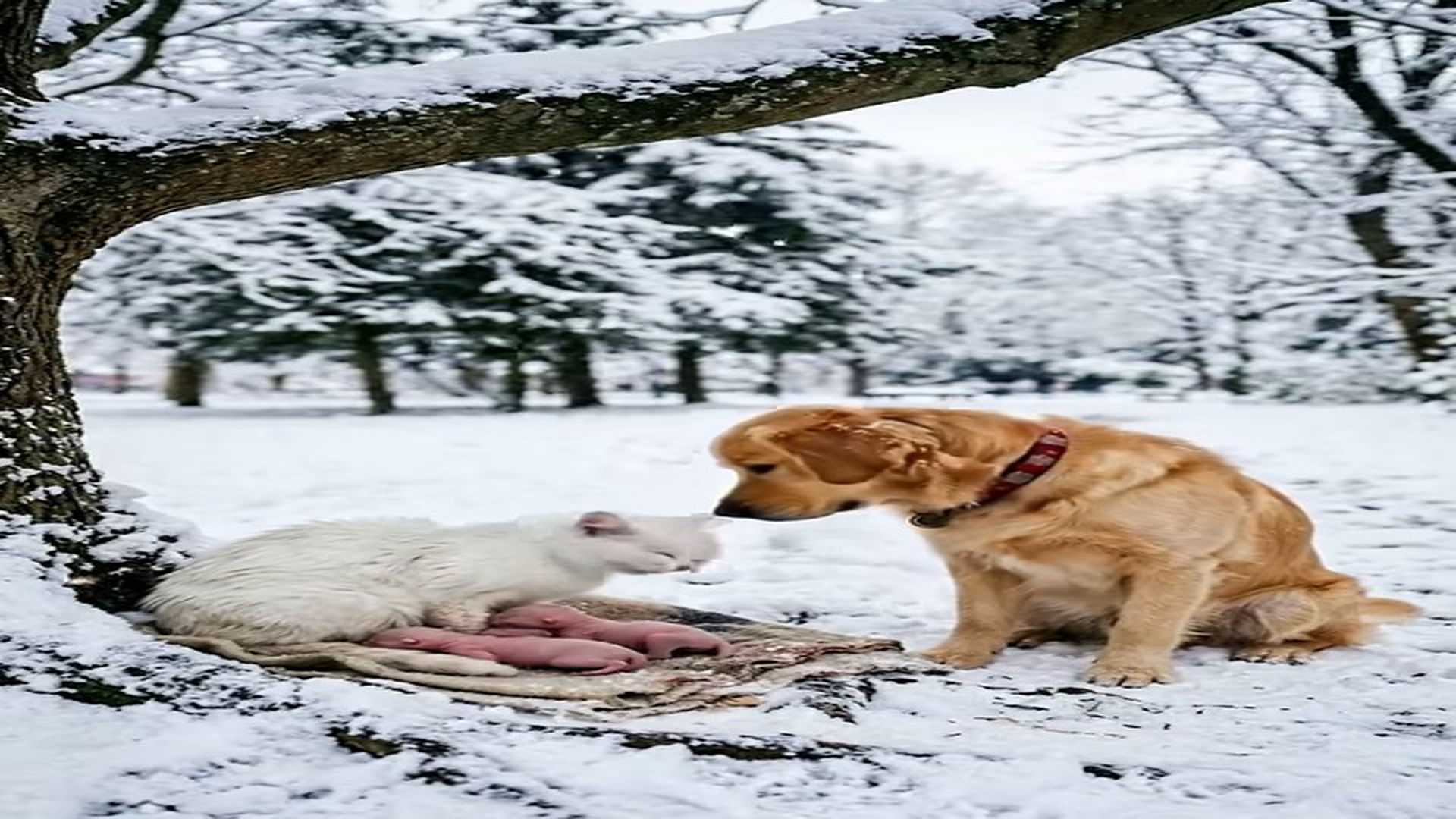 Full Video : N2707063_Please Help A Hungry Mother Cat Her Three Kittens Can Dog Fin
